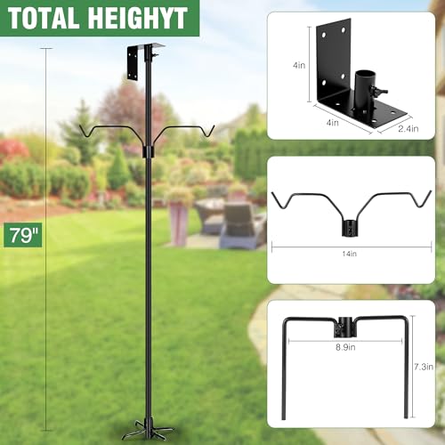 YINGYM 79 Inch Bird Feeder Pole Mount Kit for Outdoors Heavy Duty
